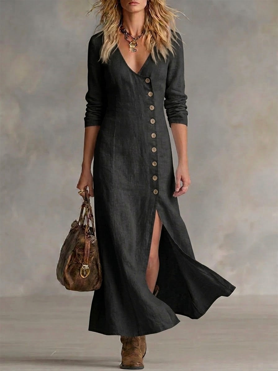 Wells and Mercer Elara Maxi-jurk met Knoopsluiting