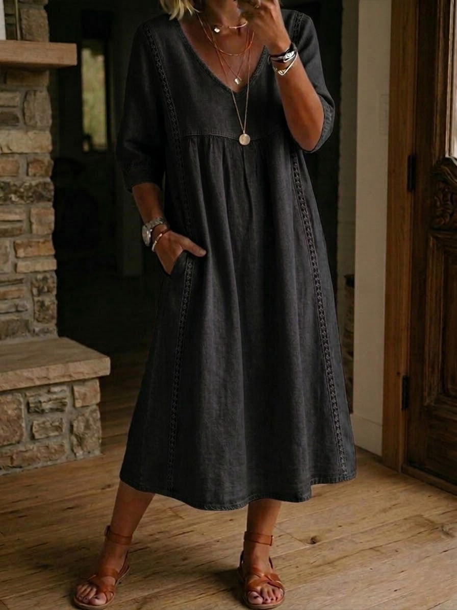 Ellis Ford Martha Maxi Jurk Patchwork Kant Dames
