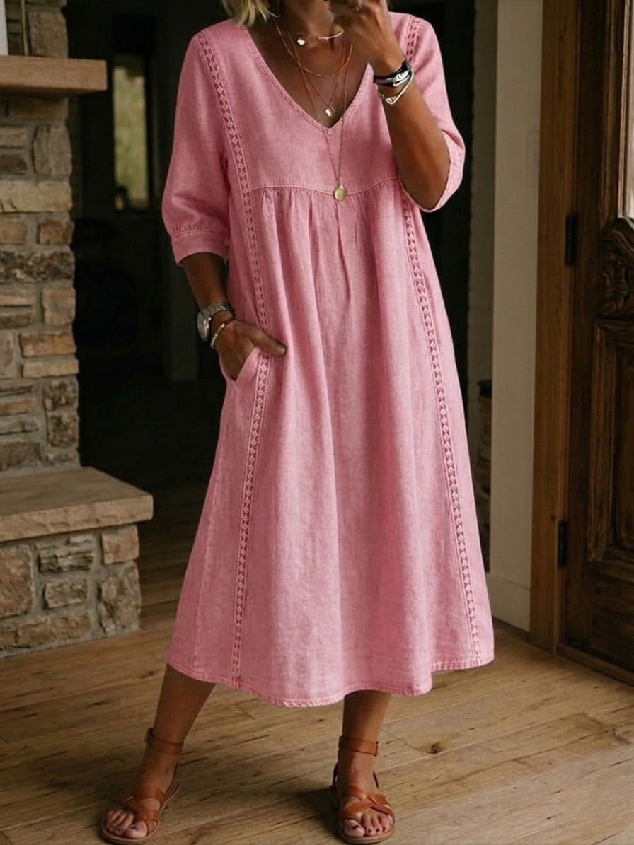 Ellis Ford Martha Maxi Jurk Patchwork Kant Dames