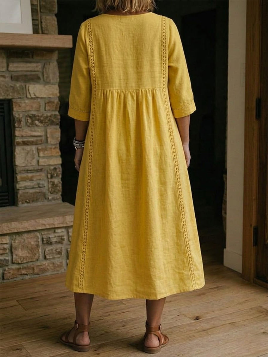 Ellis Ford Martha Maxi Jurk Patchwork Kant Dames