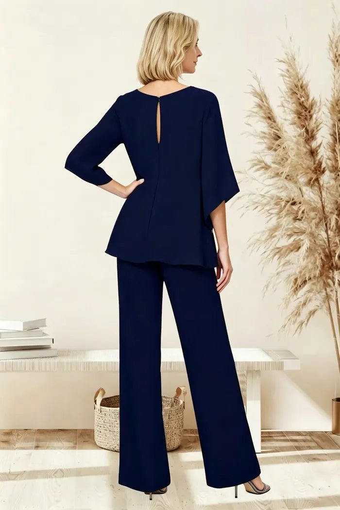 Shdowarth® Chiffon Formele Broekenset voor Bruidsmoeders en Feestelijke Gelegenheden