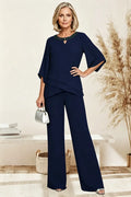 Shdowarth® Chiffon Formele Broekenset voor Bruidsmoeders en Feestelijke Gelegenheden