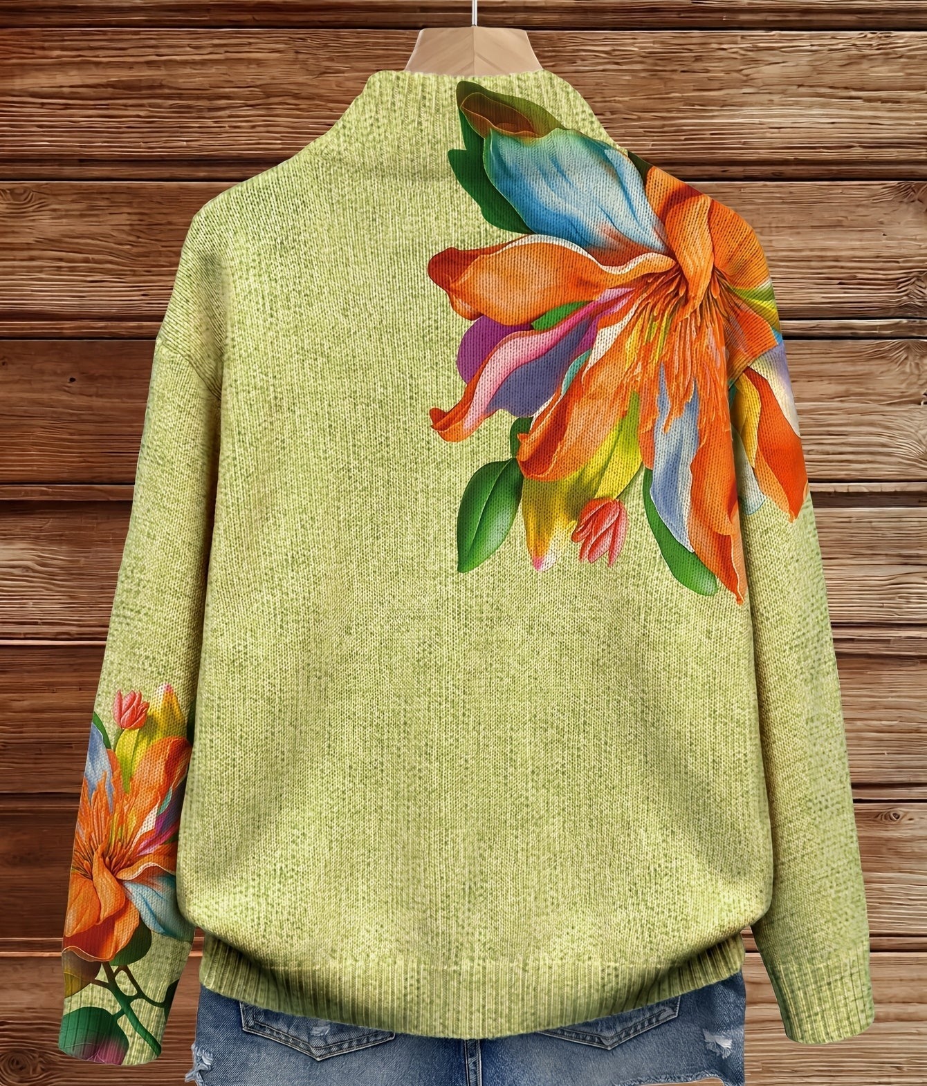 Harper, Hazel & Hannah Sidonie™ Gebreid Vest, Tropische Lelie Bloemenprint