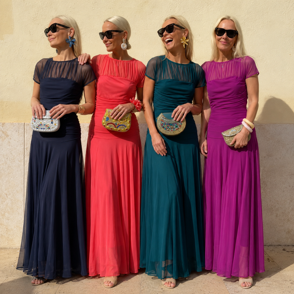 Dames Elegante Chiffon Maxi Jurk