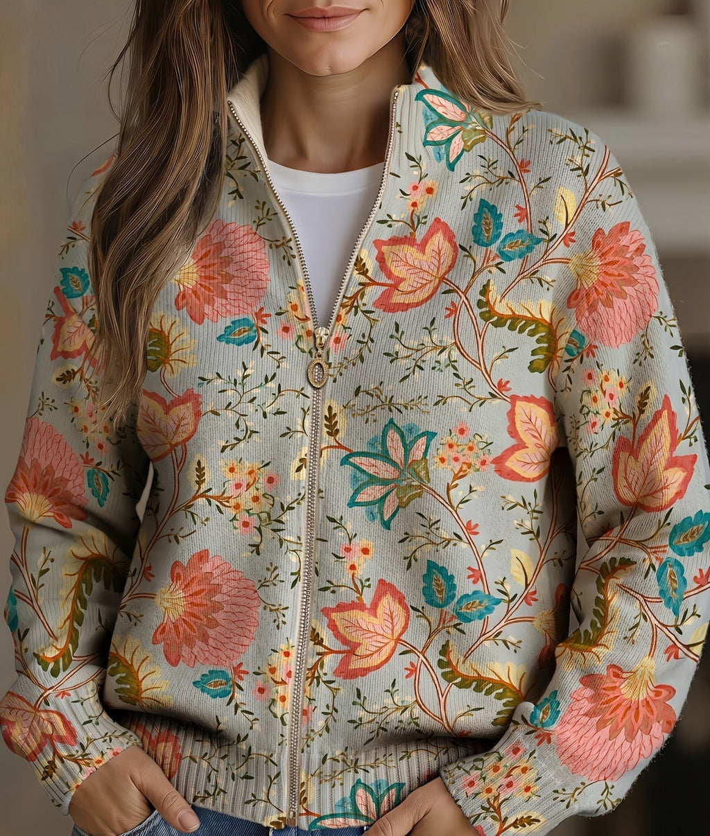 Harper, Hazel & Hannah Xanthe, Vintage, Gebloemde Tuinprint, Cardigan